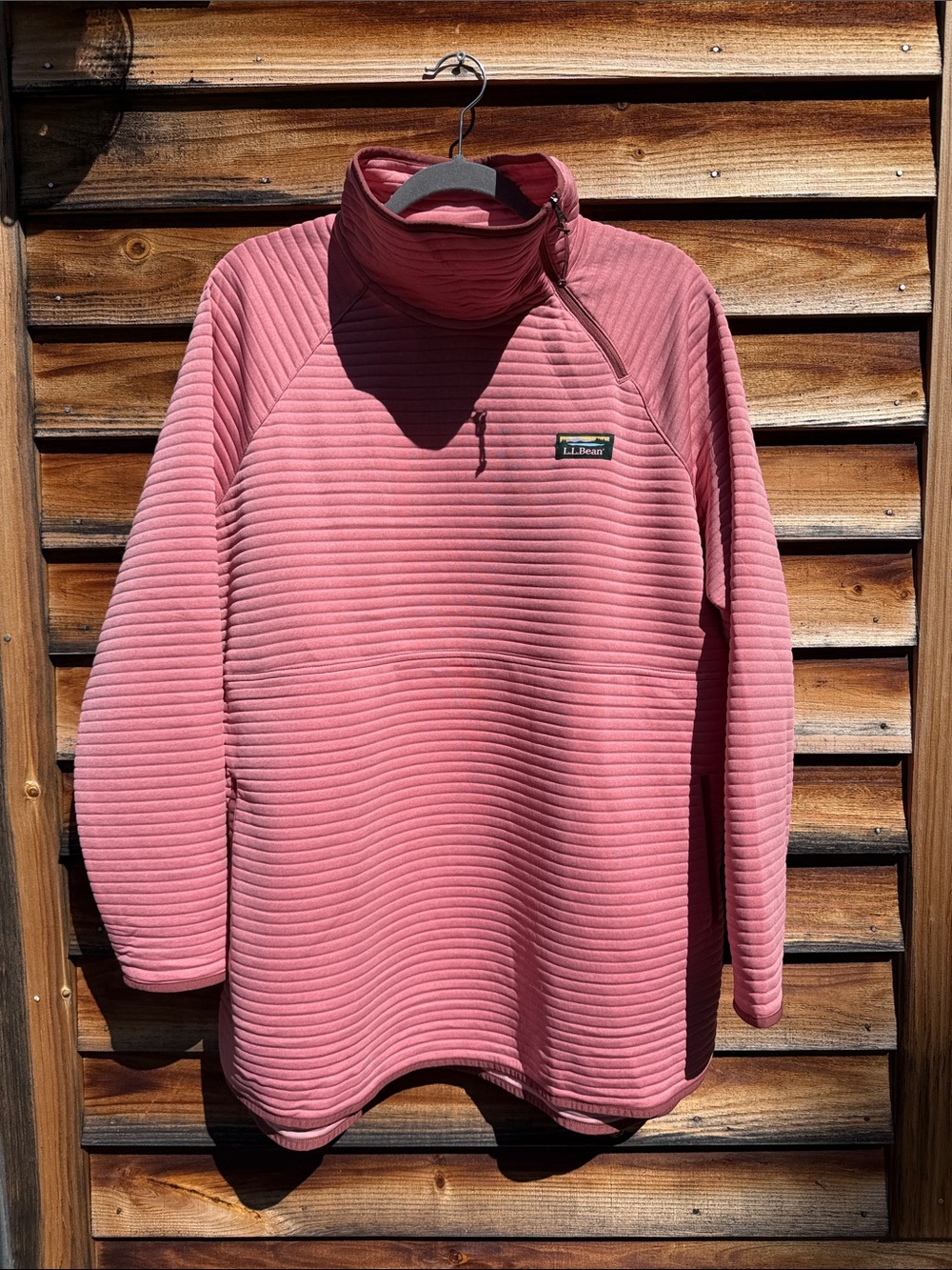 L.L. Bean Women's Ribbed Quarter-Zip Pullover — Rose Pink